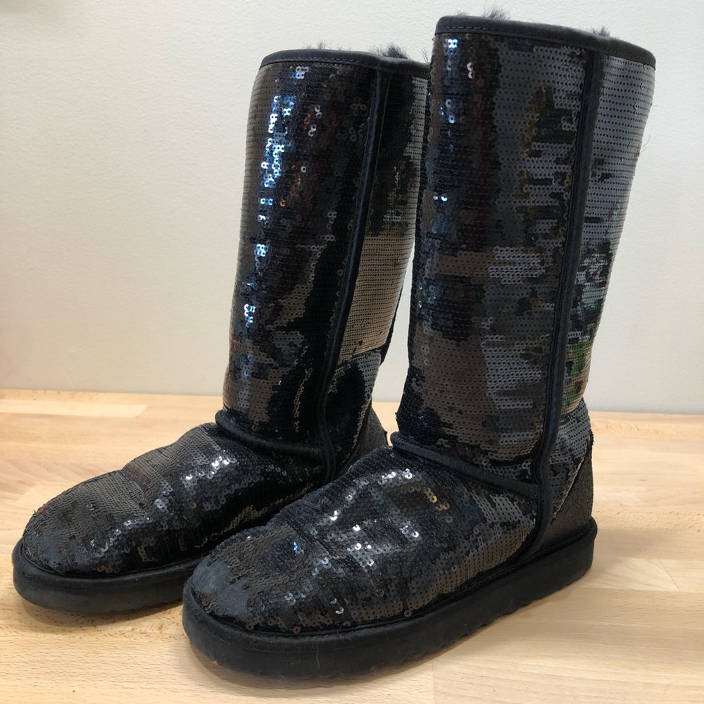 Black Glitter Ugg boots